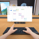 Horizon workrooms virtual keyboard and display.